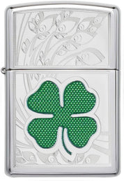 Zippo Windproof Refillable Made In Usa Lucky Luck Silver Unisex
