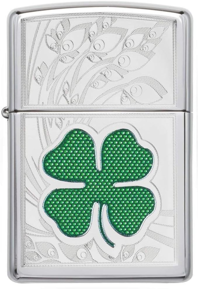 Zippo Windproof Refillable Made In Usa Lucky Luck Silver Unisex