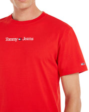 Tommy Jeans T-Shirt TJM Classic Linear Cotone Rosso