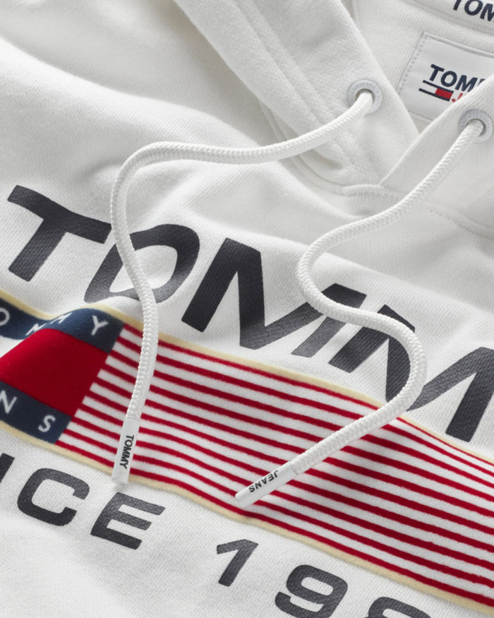 Tommy Jeans White Cotton Logo Hoodie 3