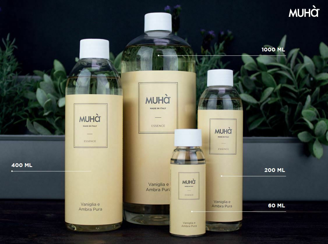 Muhà Vaniglia e Ambra Pura refill Ricarica Per Diffusore e profumatore ambiente 1000 Ml