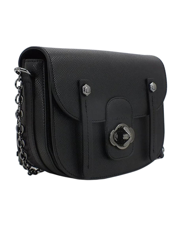 Manila Grace Shoulder Bag Shulder Poppy Eco-leather Black-2