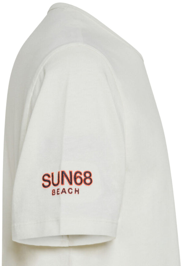 Sun68 Maglietta Manica Corta Cotone Bianco-2