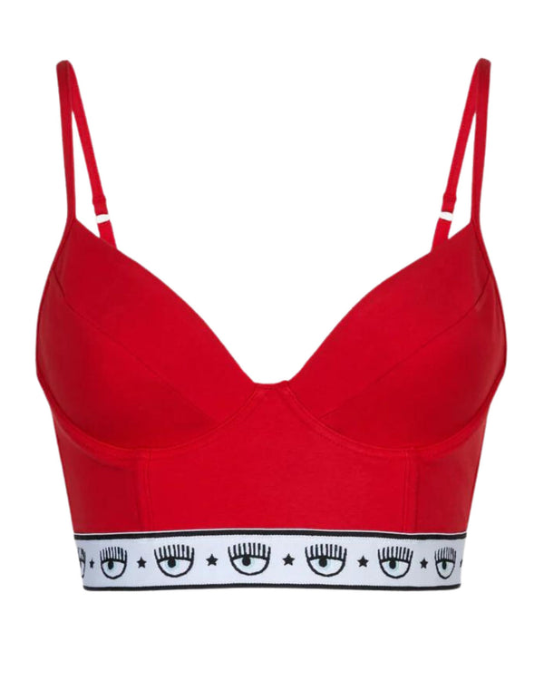 Chiara Ferragni Red Cotton Bralette Bodice