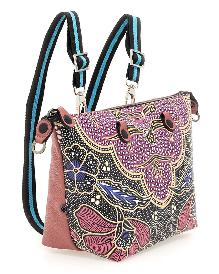 Gabs Zaino Trasformabile Hobo Shopper Tote Bauletto Stampe Arte Multicolori in Pelle 6