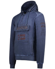 Geographical Norway Felpa Geonorway Con Cappuccio E Zip Parziale Blu Uomo