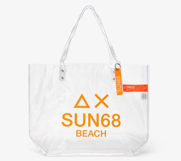 Sun68 Borsa Mare X30104 Trasparente con Logo Bianco