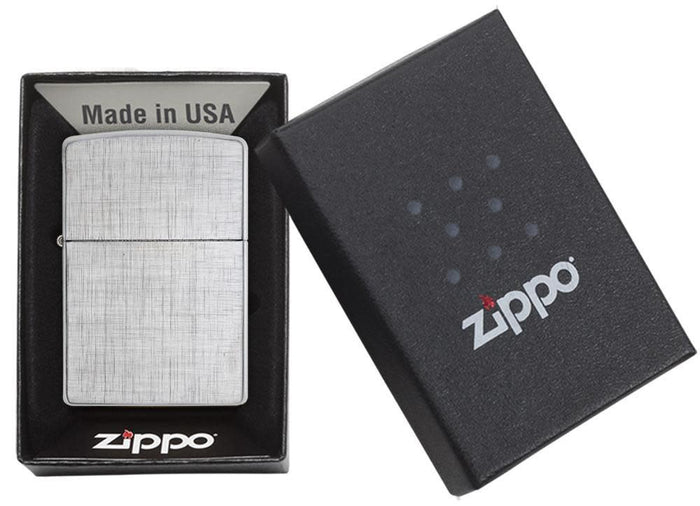 Zippo Linen Weave Classico Argento Unisex 4