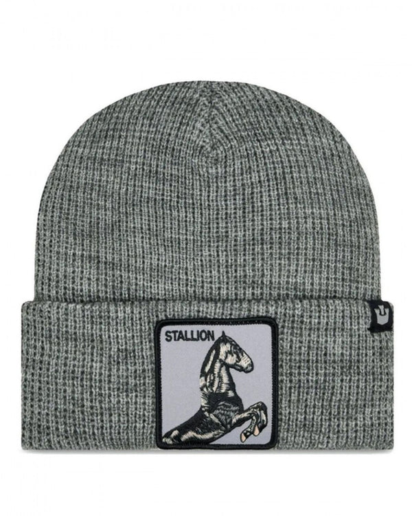 Goorin Bros. Cappello Beanie Hat Cuffia Con Patch Frontale E Logo Su Lato Grigio Unisex