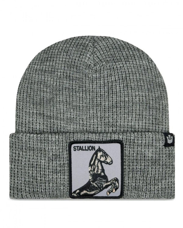 Goorin Bros. Beanie Hat Cap With Front Patch And Logo On Side Grey Unisex