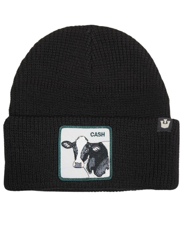 Goorin Bros. Beanie Hat Cap With Front Patch And Side Logo Black Unisex