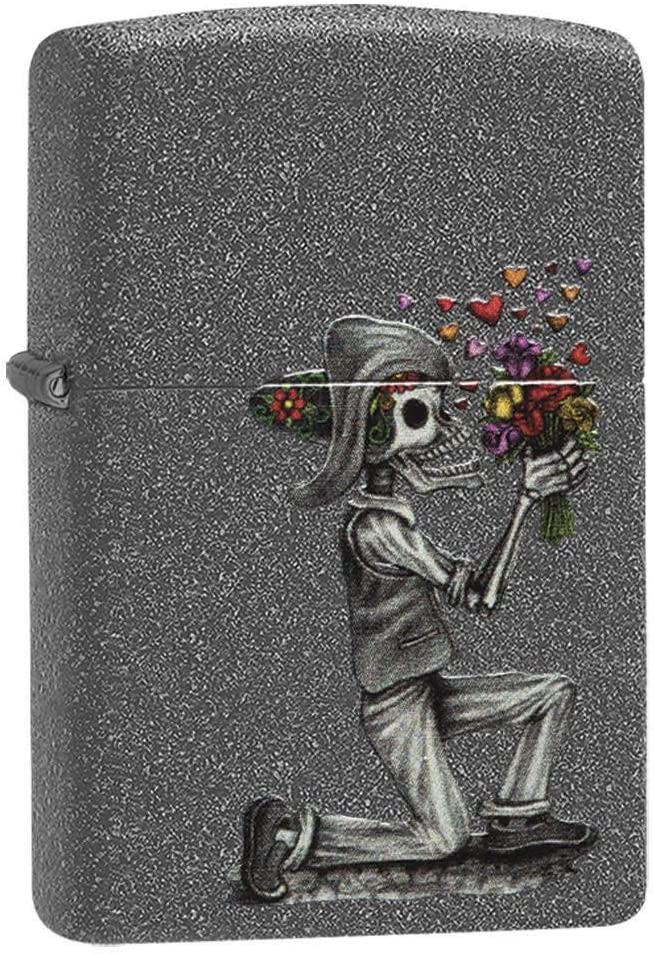 Zippo Antivento Ricaricabile Made In Usa Grigio Coppia scheletri