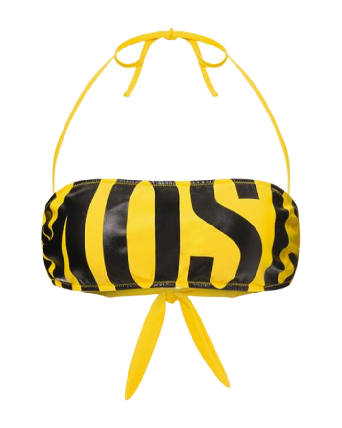 Moschino Swim Bikini Top Maxi Logo Giallo 1