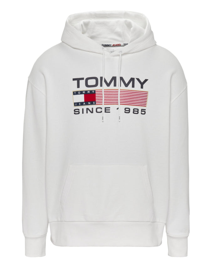 Tommy Jeans White Cotton Logo Hoodie 1