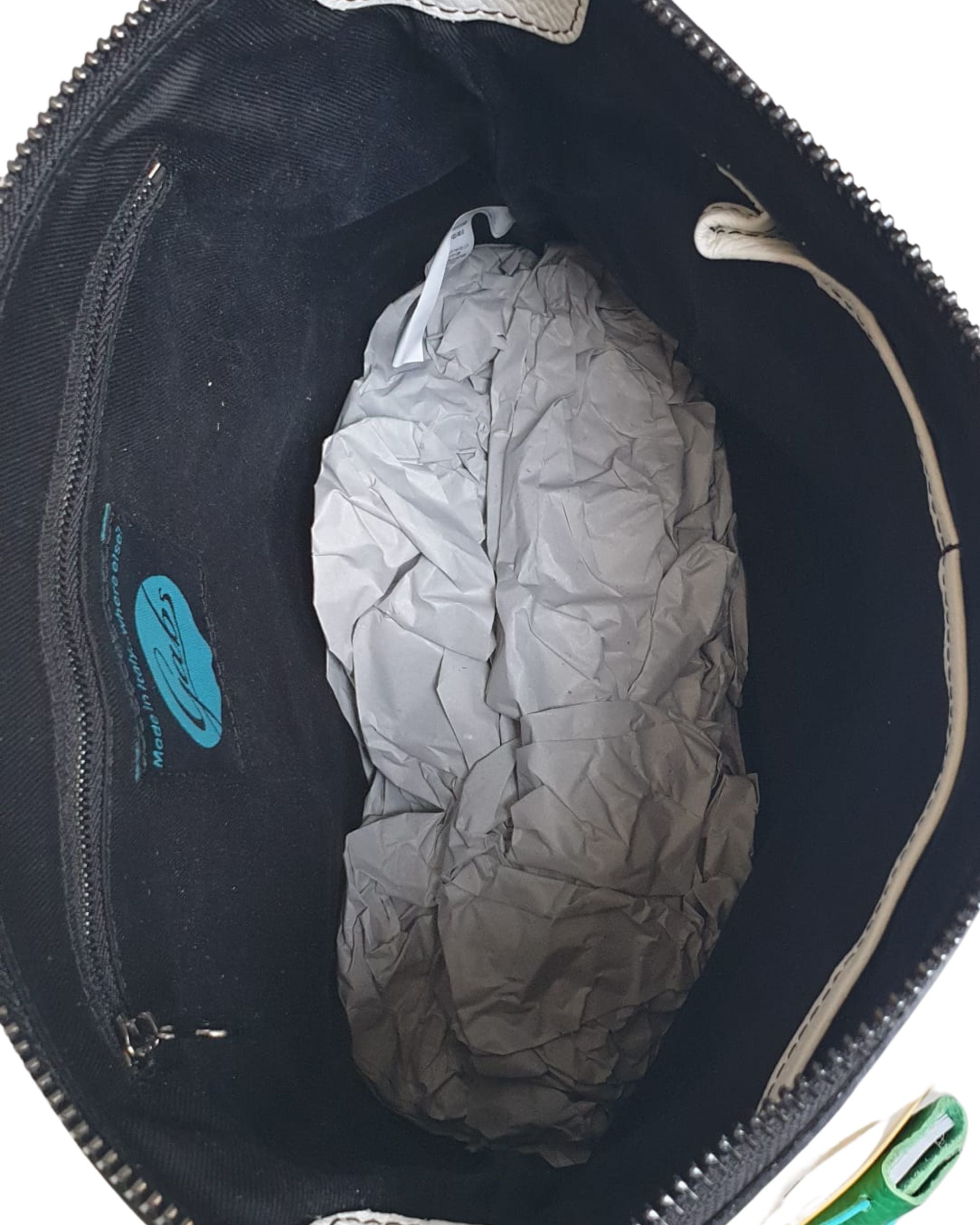 Gabs Backpack Leather White Icon Black