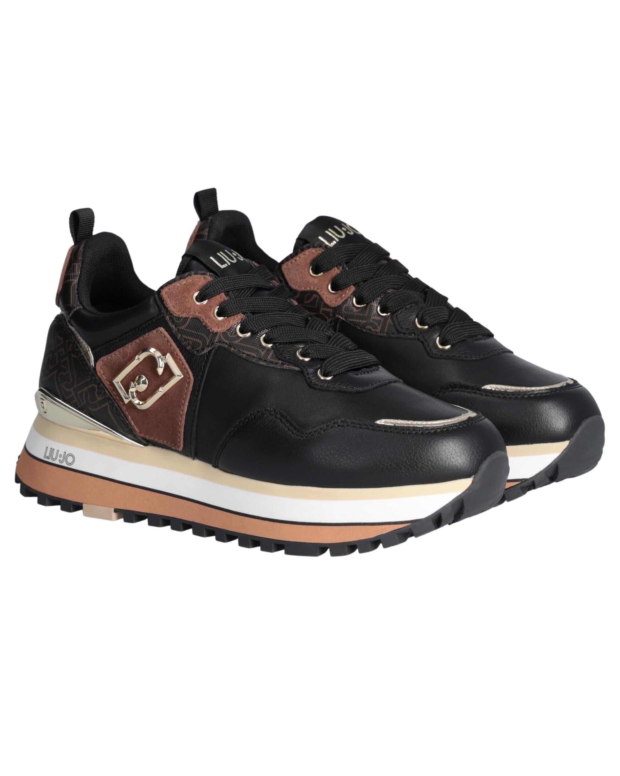 Liu Jo Sneakers Maxi Wonder 01 Donna in Ecopelle Nero