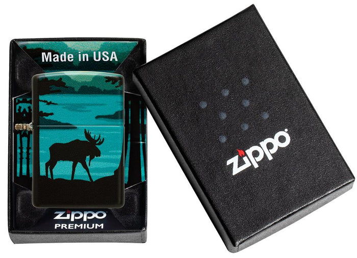 Zippo Moose Landscape 540 Colori Alce Nero Unisex 4