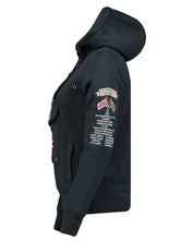 Geographical Norway Hoodie With Hood Central Pocket With Zip Blue Women