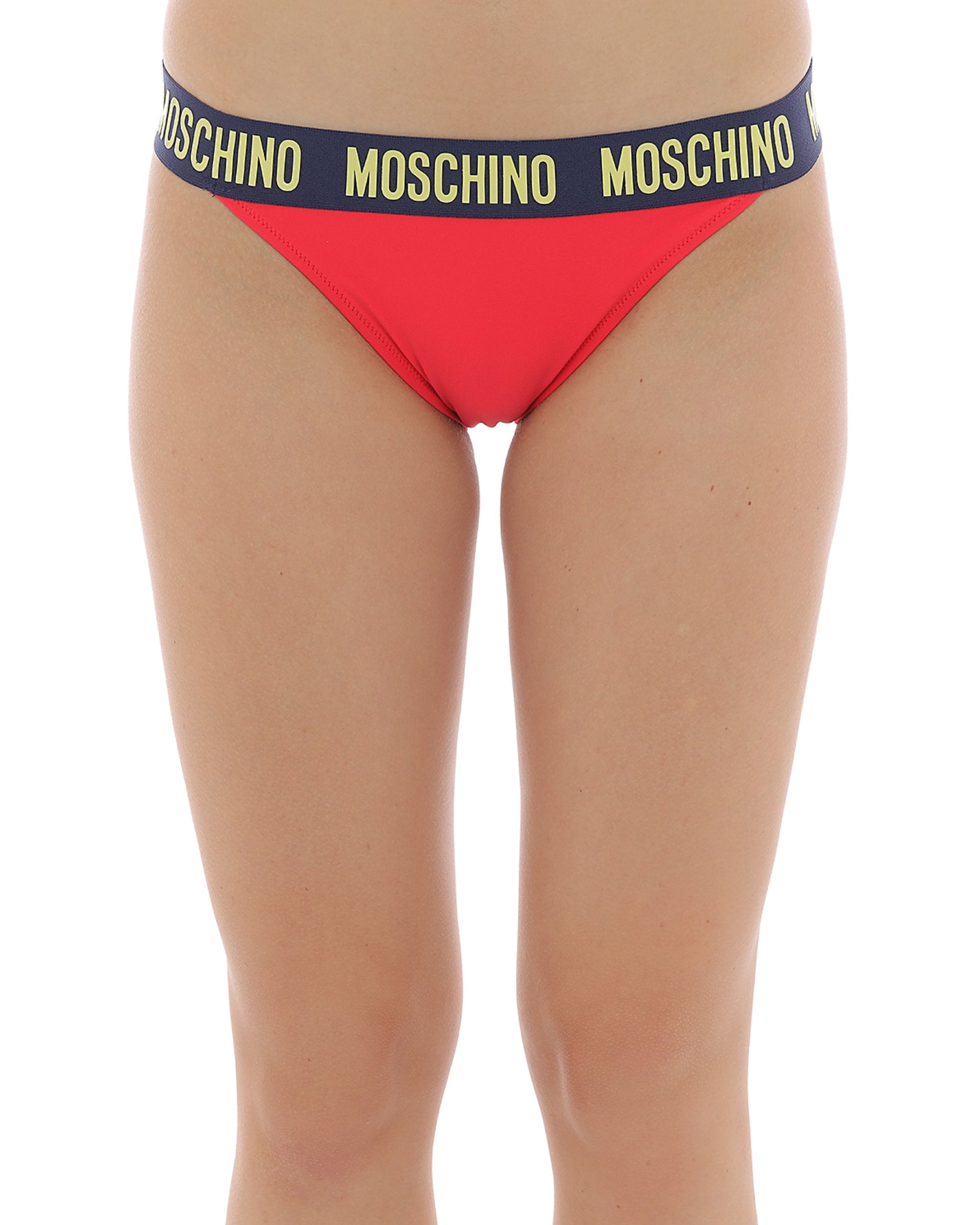 Moschino Swim Bikini Slip with Red Logo Band