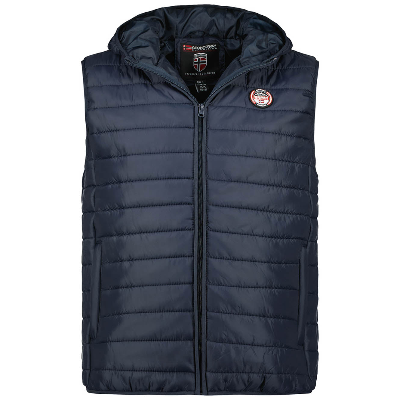Geographical Norway Piumino Bodywarmer Cappuccio Blu Uomo