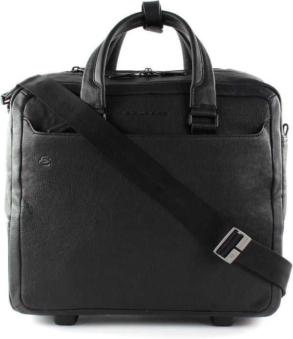 Piquadro Briefcase Trolley PC Holder Ipad 10.5 Inch Suitcase Black Square Black Man-2