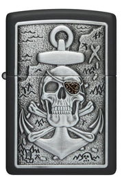 Zippo Techio Pirate Anchor Plaque Black Unisex