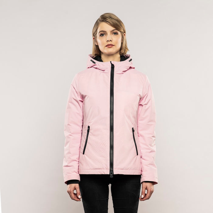 People of Shibuya Short Down Jacket with Hood and Zip Pink 1