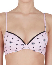 Chiara Ferragni Eye-star Print Push-up Bra Pink Women