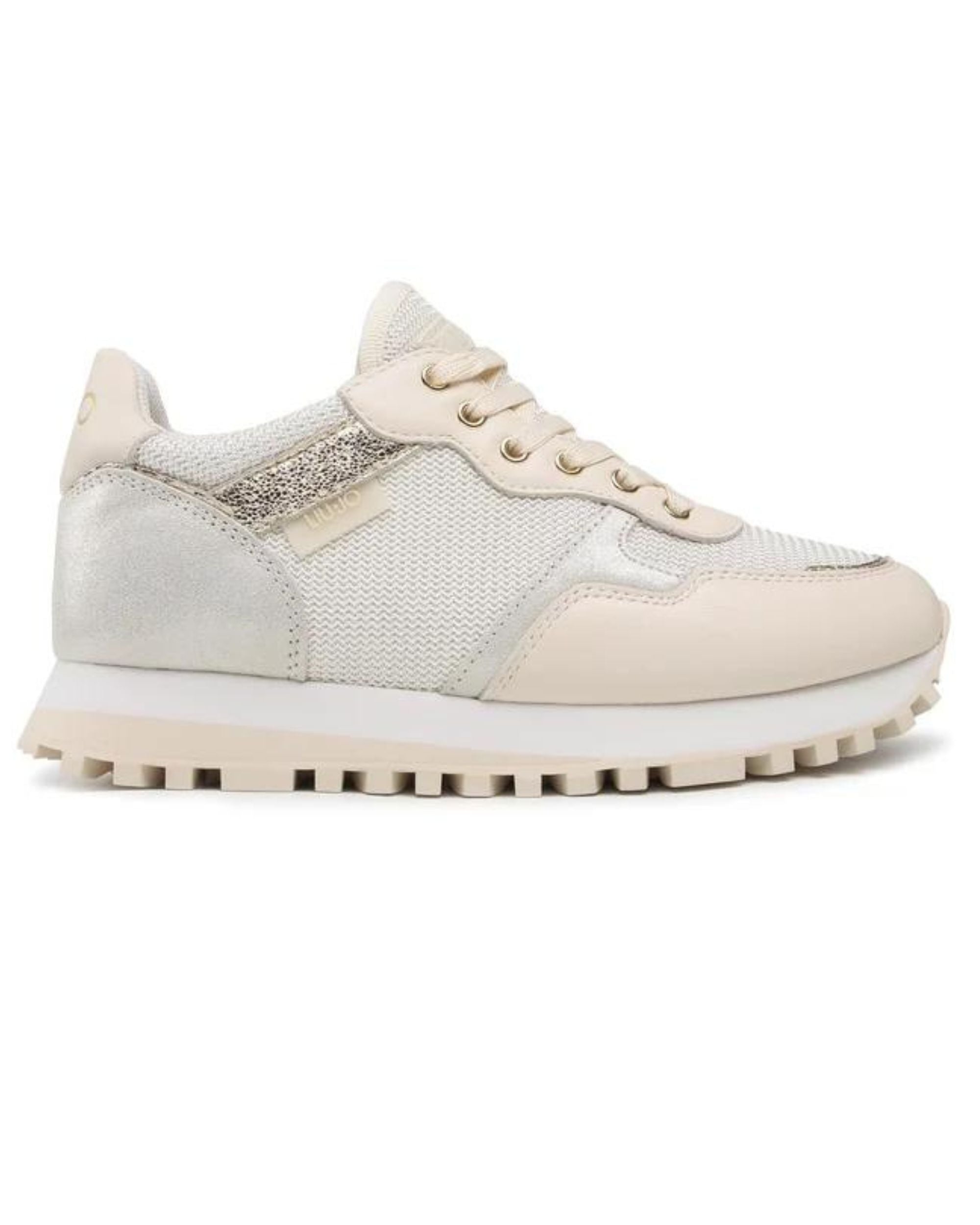 Liu Jo Scarpe Sneakers Wonder 01 Beige Pelle/Tessuto