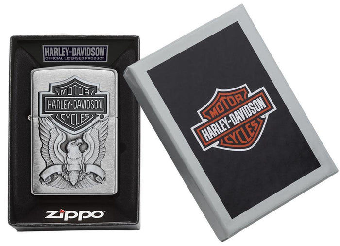 Zippo Harley Davidson Placca Cromo Spazzolato Argento Unisex 2