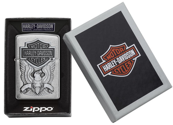 Zippo Harley Davidson Brushed Chrome Plate Silver Unisex-2