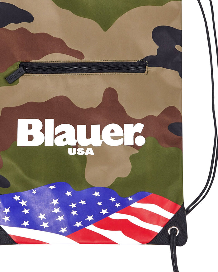 Blauer Nylon Backpack
 American Usa Flag Green Man 2