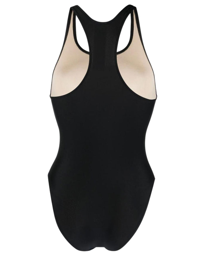 Moschino Swim Costume Intero Design Doppio Questionmark Nero 2