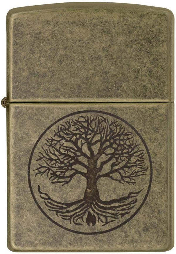 Zippo Antivento Ricaricabile Made In Usa Albero Della Vita Oro Unisex-2