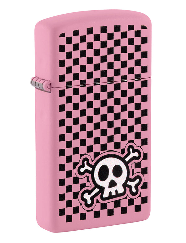 Zippo Skull Design Slim Pink Unisex