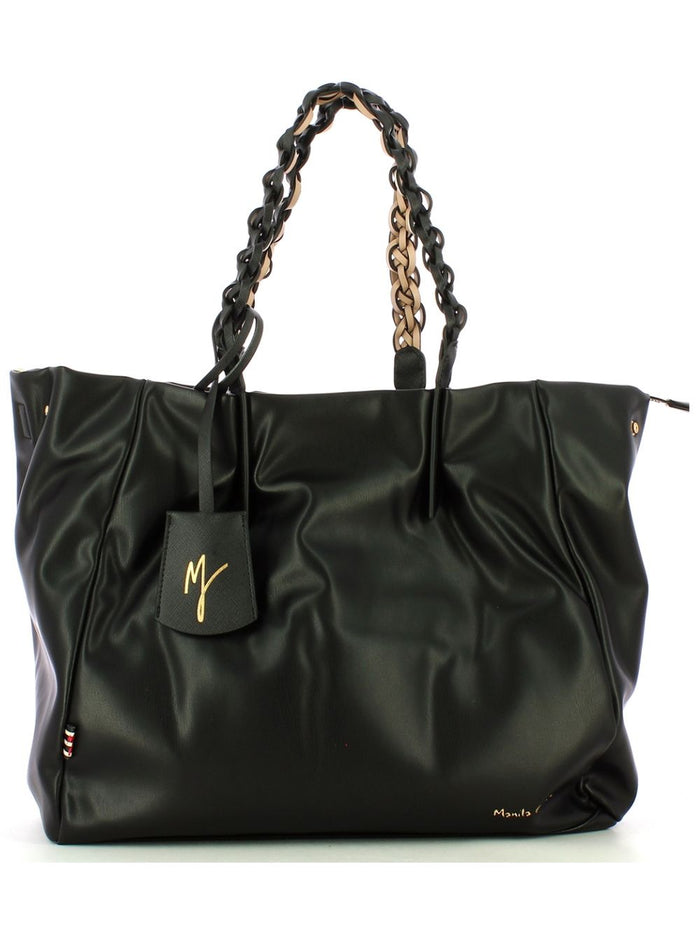 Manila Grace Jasmin Big Bag Ecopelle Black 2