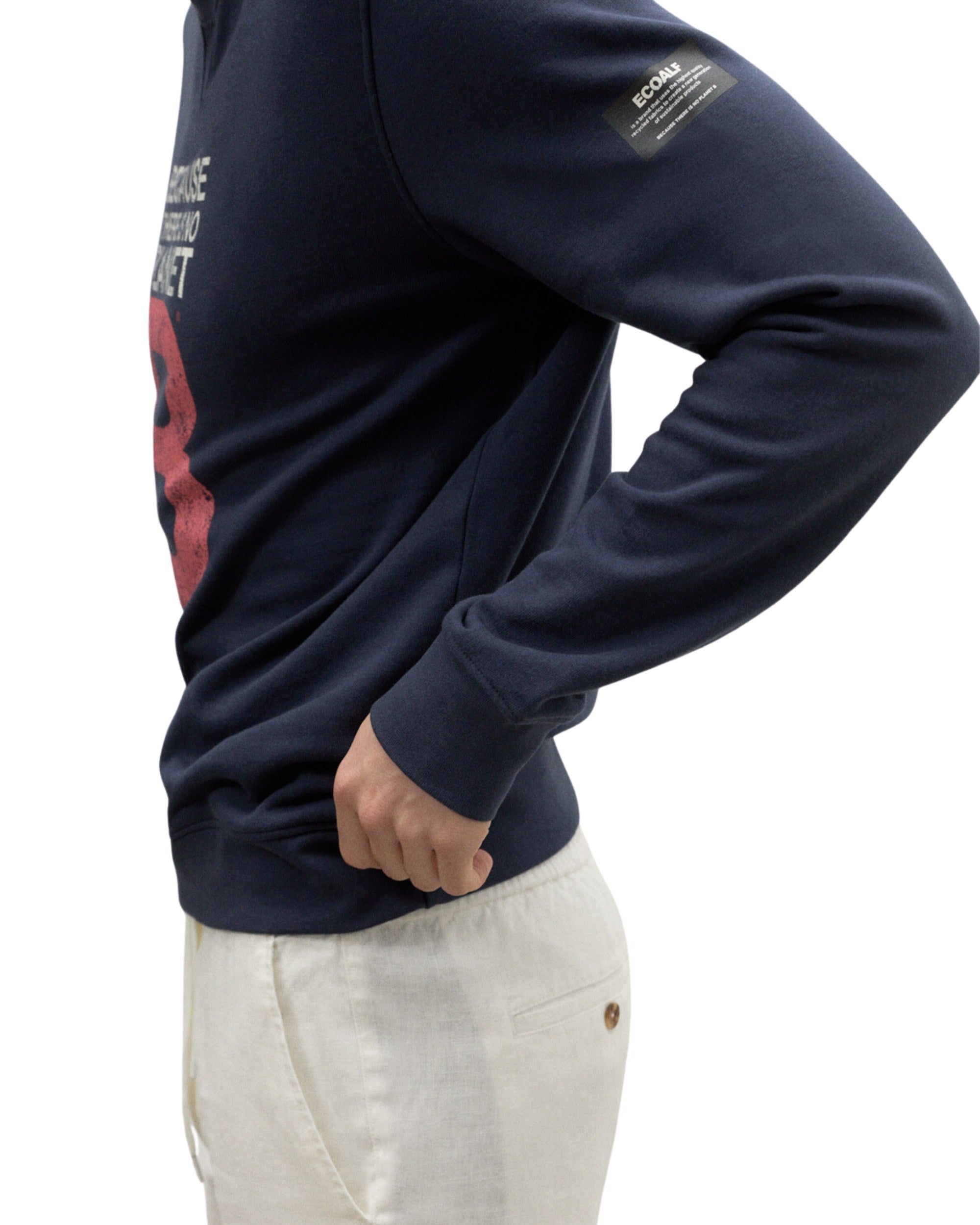 Ecoalf Long Sleeve Cotton Shirt with Front Print Blue