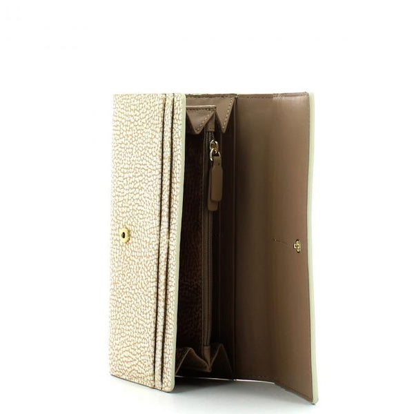 Borbonese L Graffiti Wallet in PVC and Beige Leather-2