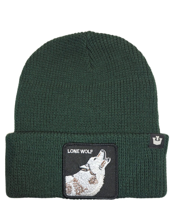 Goorin Bros. Beanie Hat Cap With Front Patch And Side Logo Green Unisex