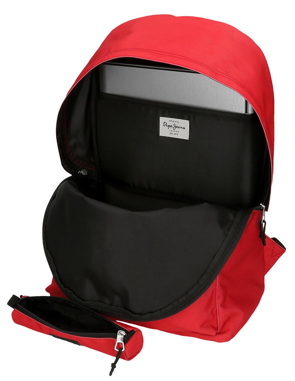 Pepe Jeans Casual Backpack Aris + Pencil Case Red Unisex