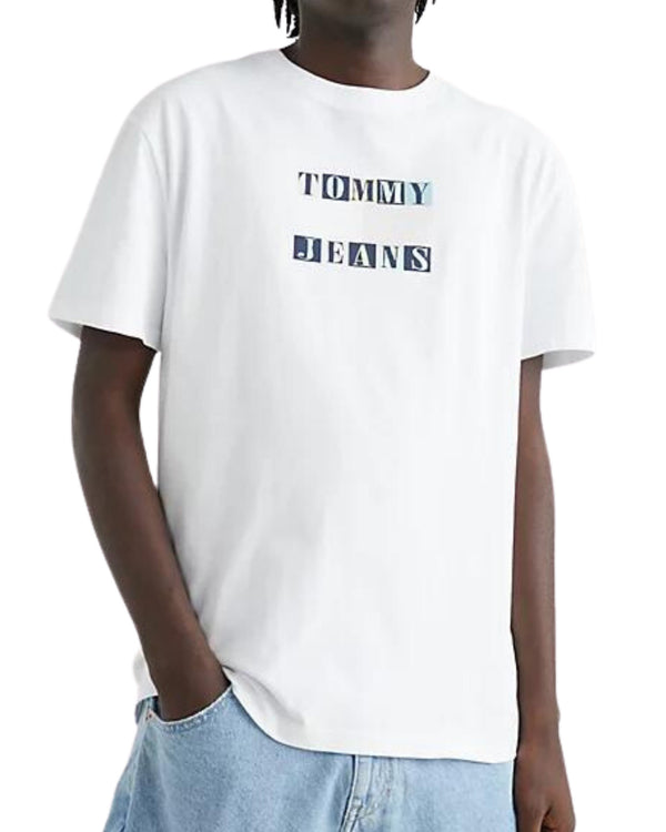 Tommy Jeans T-shirt Classic Fit con Grafica Pastello in Cotone Bianco-2