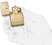 Zippo Windproof Refillable Made In Usa Gold Unisex