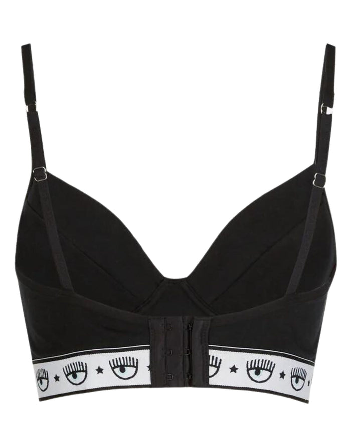 Chiara Ferragni Black Cotton Stretch Bralette Bodice 4