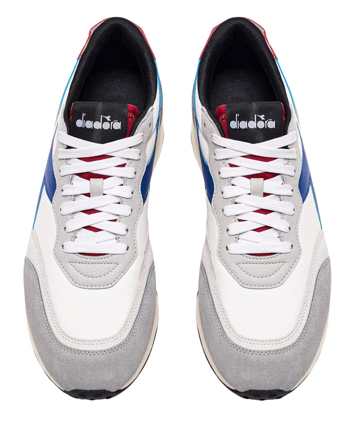 Diadora Sneakers Race Nyl Pelle Trattata Stonewashed Vintage Used Bianco 6
