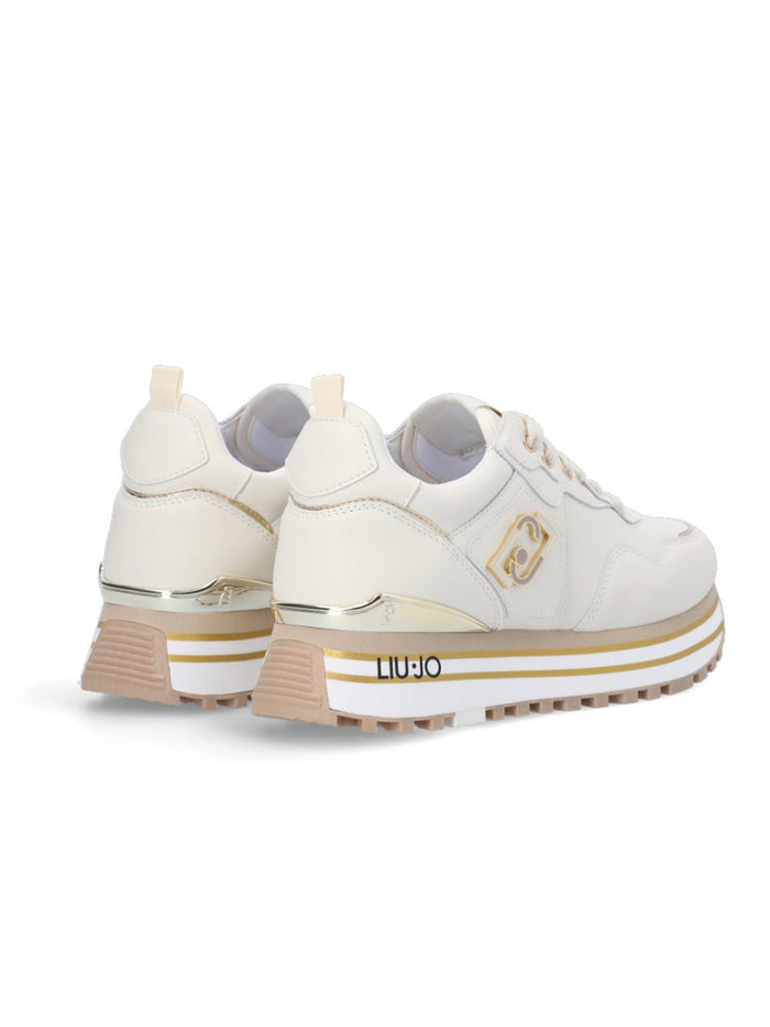 Liu Jo Sneakers Platform Maxi Wonder 01 Beige Leather 3