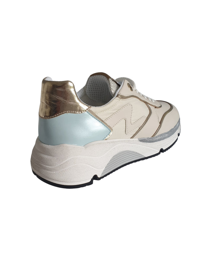 Manila Grace Sneakers Pelle Scamosciata Bianco 4