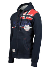 Geographical Norway Felpa Full Zip Fespote Misto Cotone Blu Navy Uomo