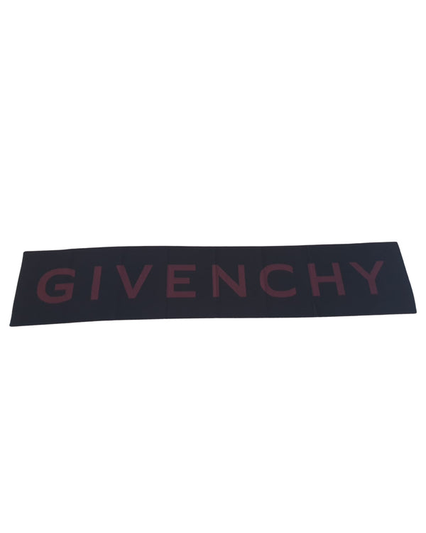 Givenchy Foulard Stola Lana Nero Big Logo