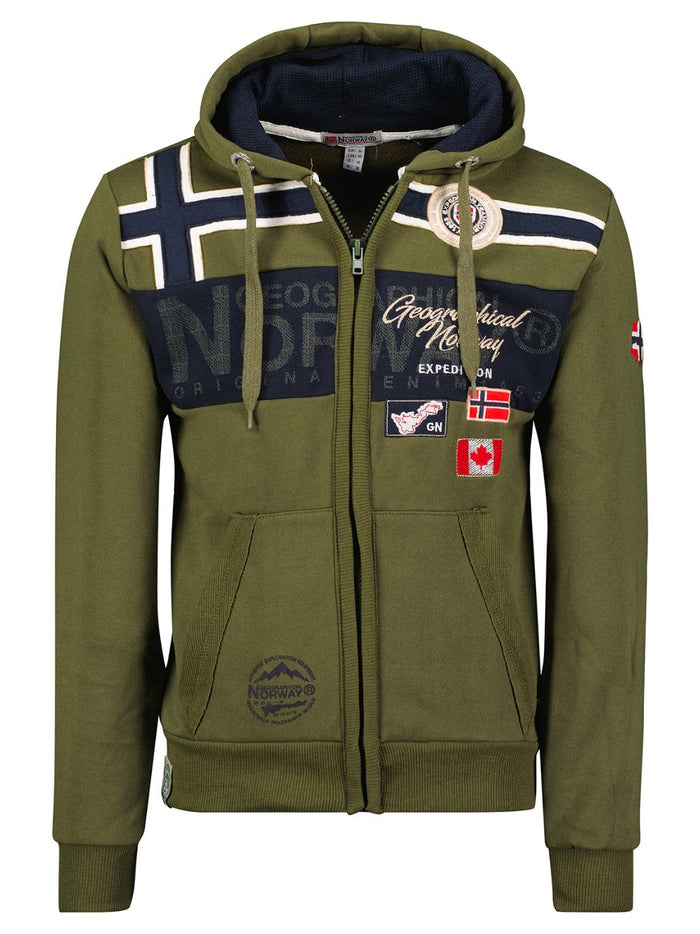 Geographical Norway Cotton Blend Outdoor Hood Green Men 1