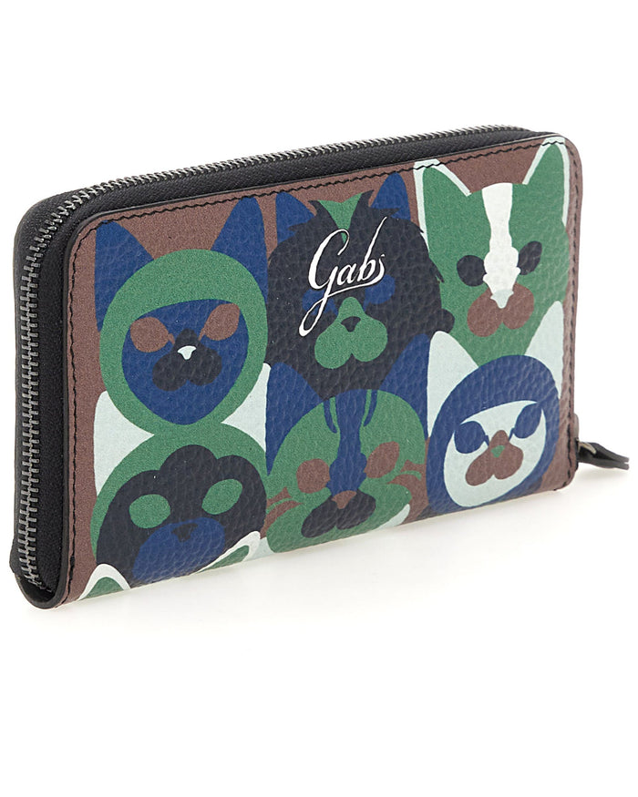 Gabs Blue Dog Art Coin and Card Holder in Leather 2